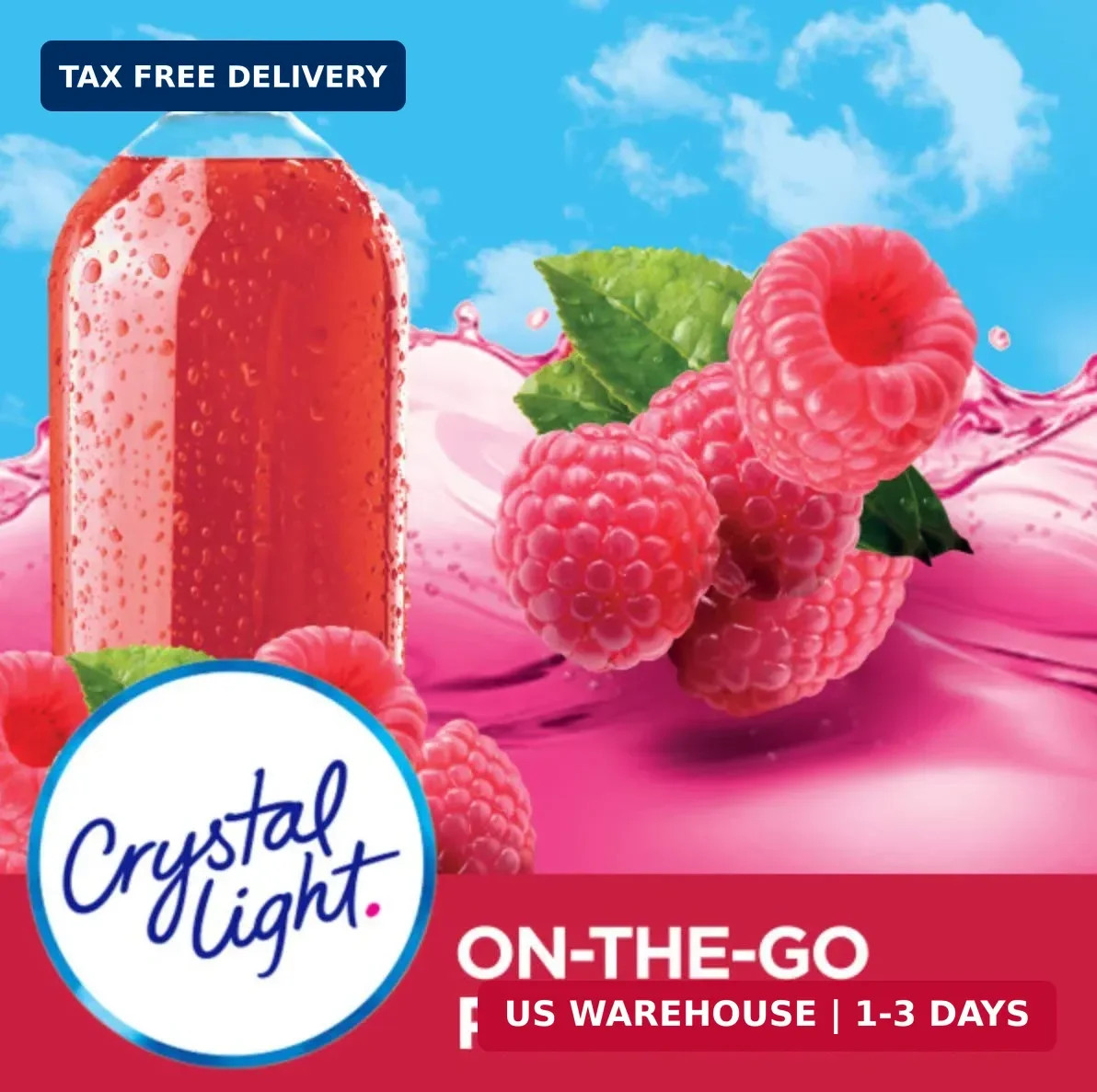 Crystal Light Sugar-Free Raspberry Ice Drink Mix (10 On-the-Go Packets)