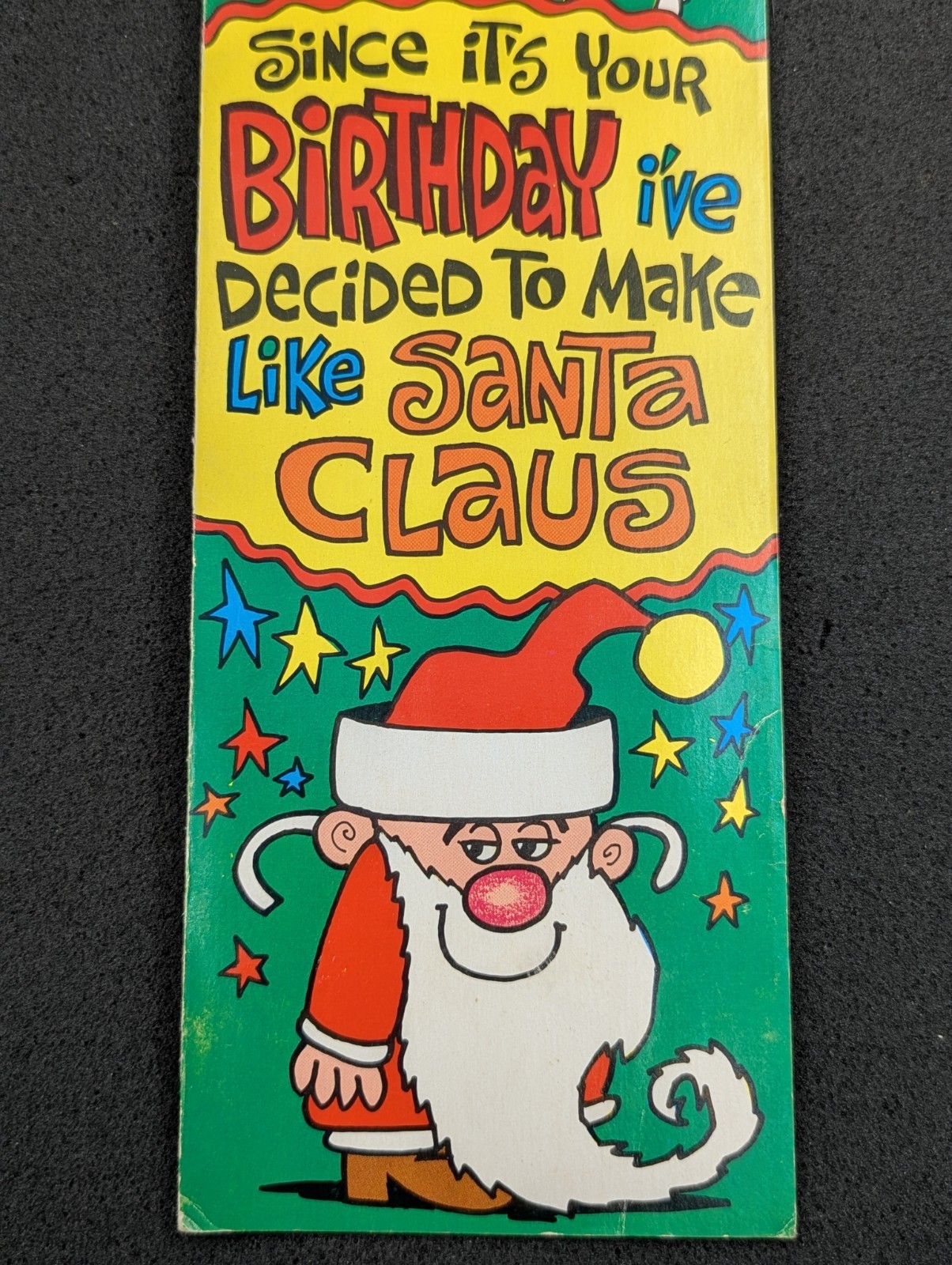Vintage Envelope Size Christmas Birthday Card 9-1/4″ x 4″ Made USA New Unused