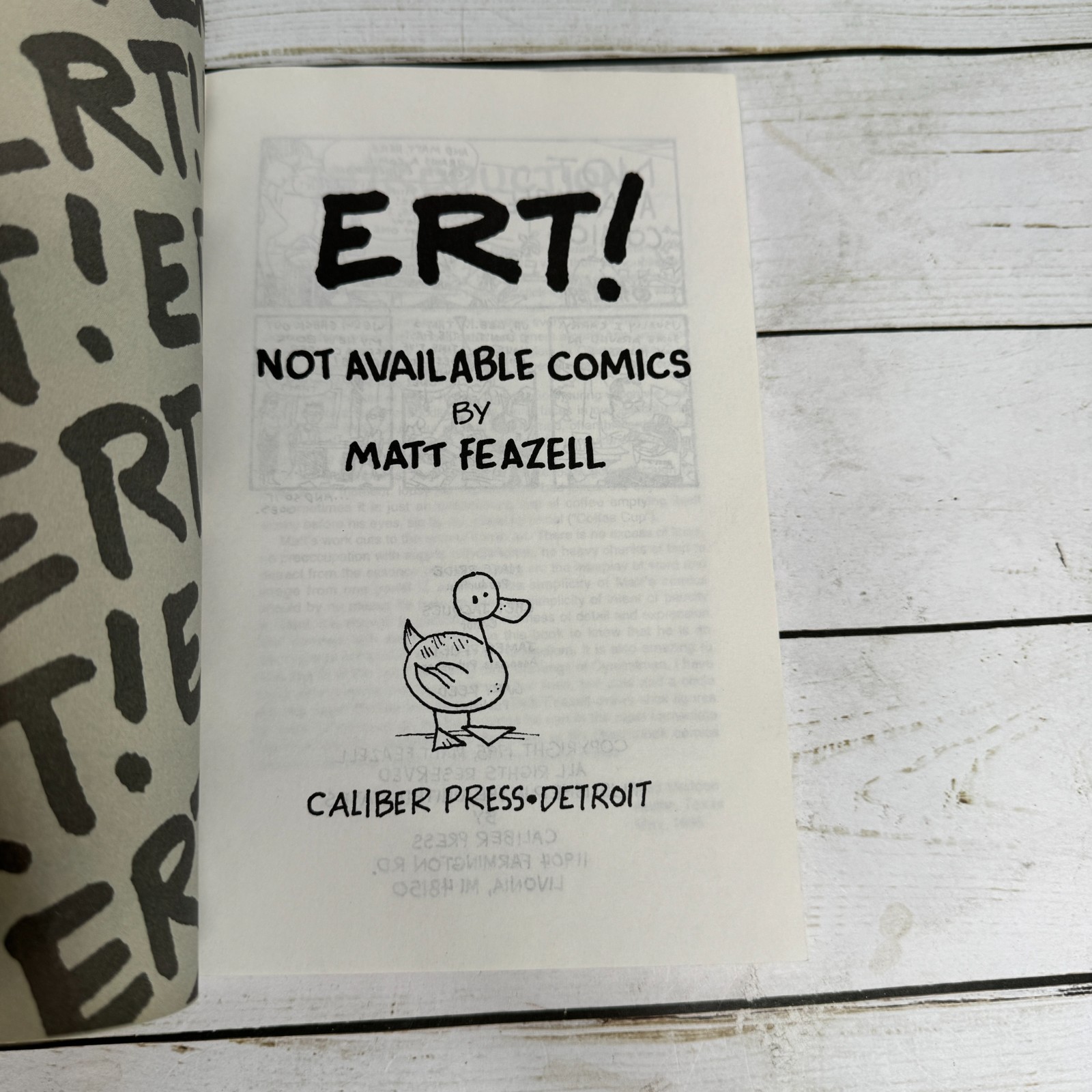 ERT! Not Available Comics by Matt Feazell Paperback Indie Comic Humorous Cartoon