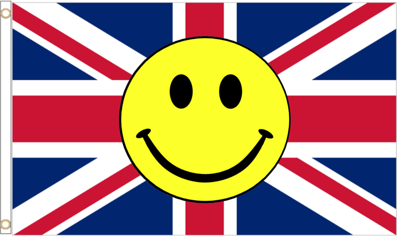 Union Jack Happy SMILEY Face Polyester 5’x3′ Flag