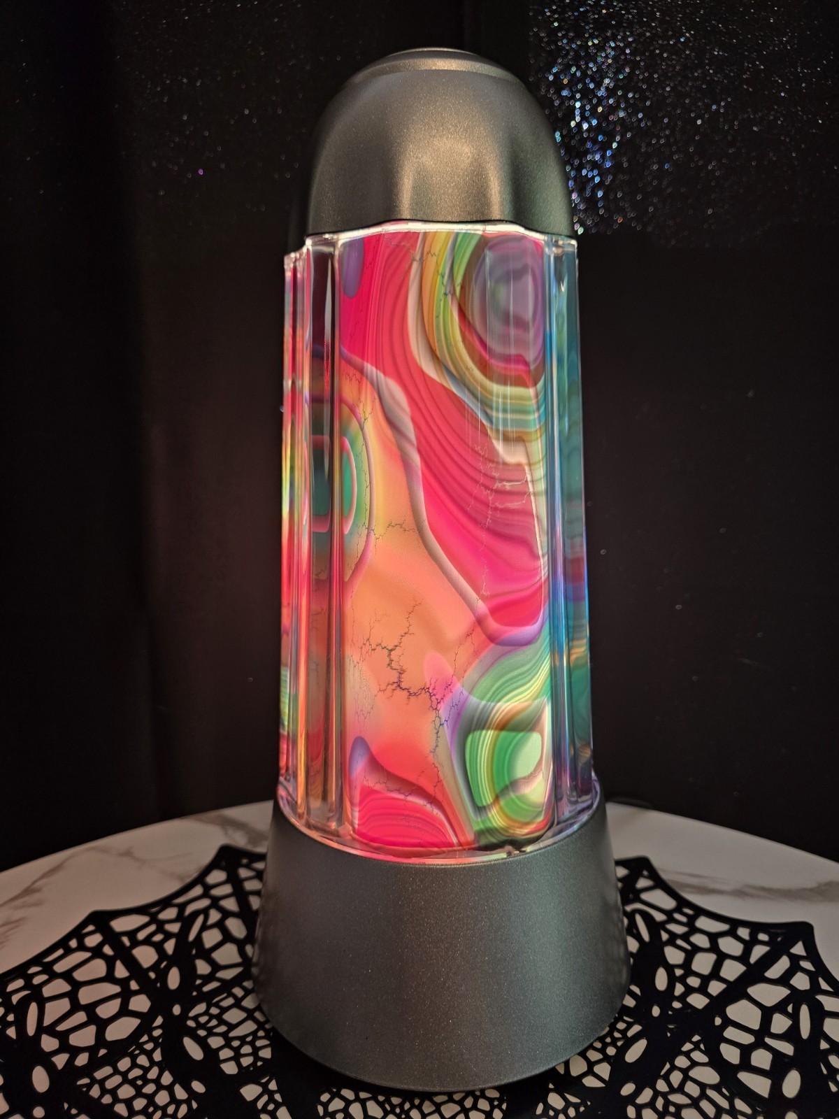 RARE 1994 Rabbit Tanaka Magma Rotating Motion Lamp Psychedelic Silver Base