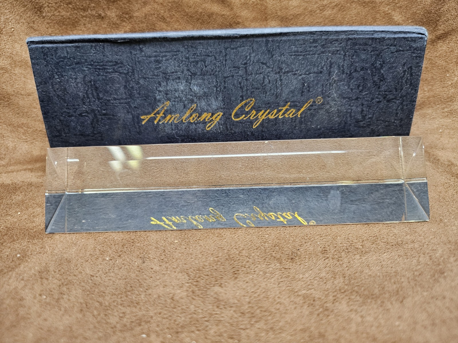 Amlong 6″ Crystal Triangular Clear Glass Prism Bar Teaching Light Spectrum w box