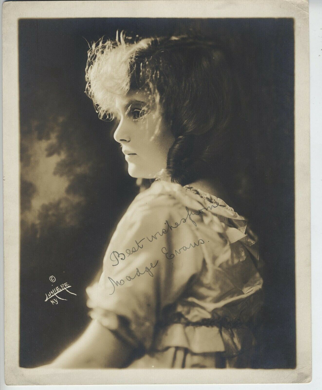 MADGE EVANS CHILD ACTOR AUTOGRAPH ORIGINAL PHOTO SIGNED 1920s VINTAGE