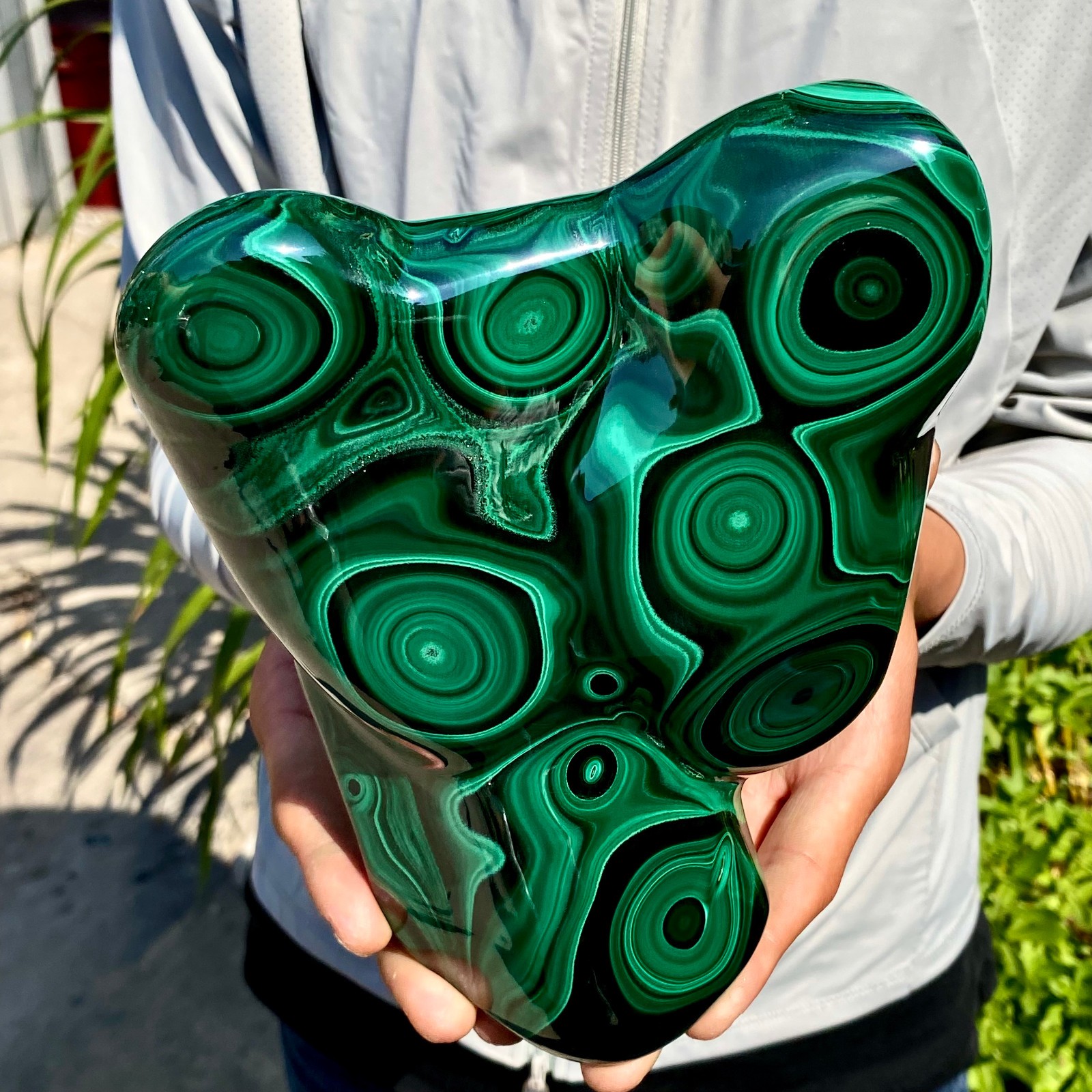 6.37LB Natural glossy Malachite transparent cluster rough mineral sample