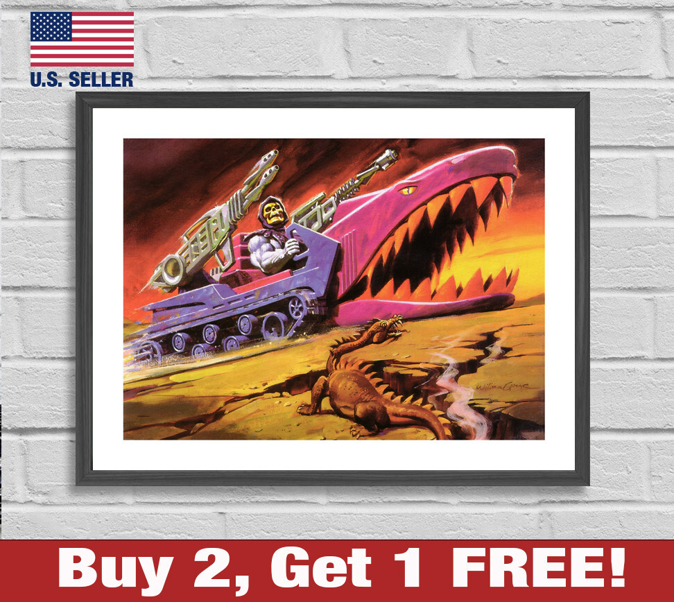 He-Man Masters of the Universe Poster 18″ x 24″ Print Skeletor Land Shark MOTU