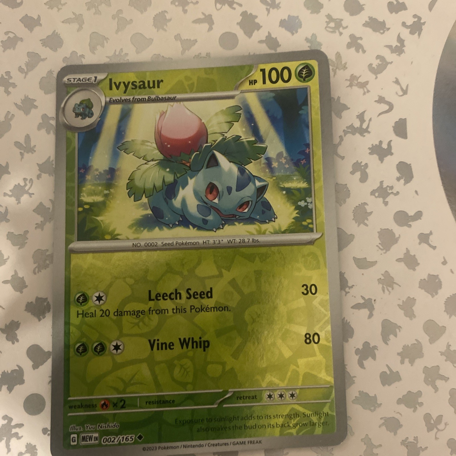 POKEMON Ivysaur 002/165 SV Scarlet & Violet 151 Reverse Holo Card