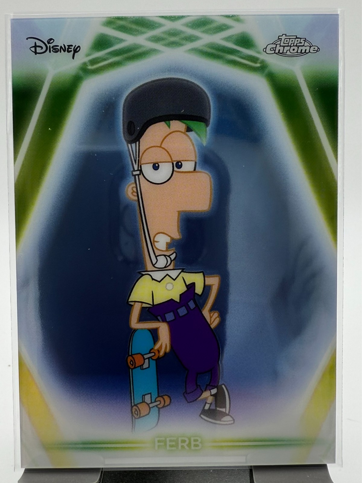 2026 Topps Disney Neon Ferb Chrome Neon Etch #CNE-2