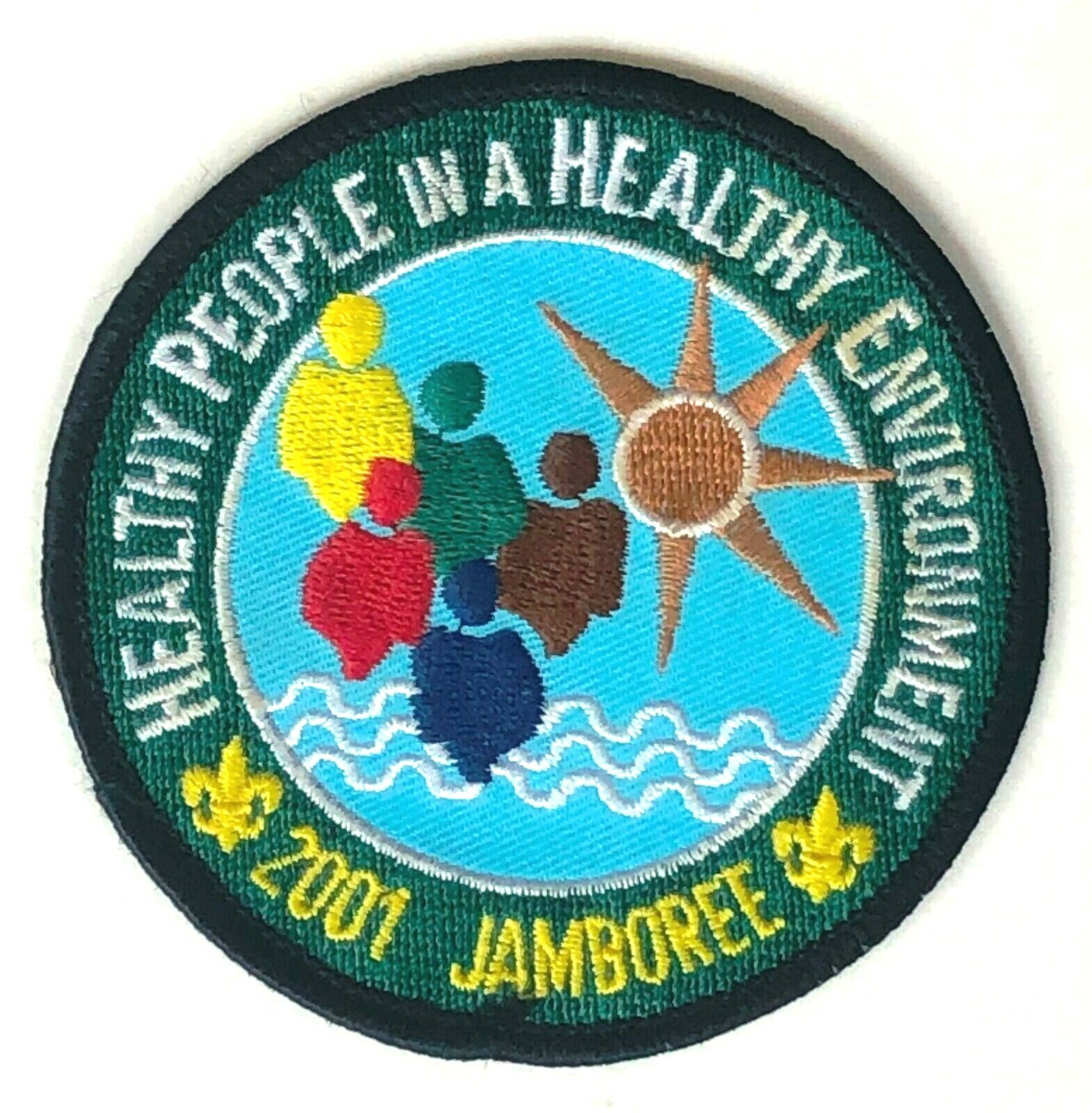 2001 Boy Scouts Jamboree Patch Healthy People In A Healthy Environment Water Sun
