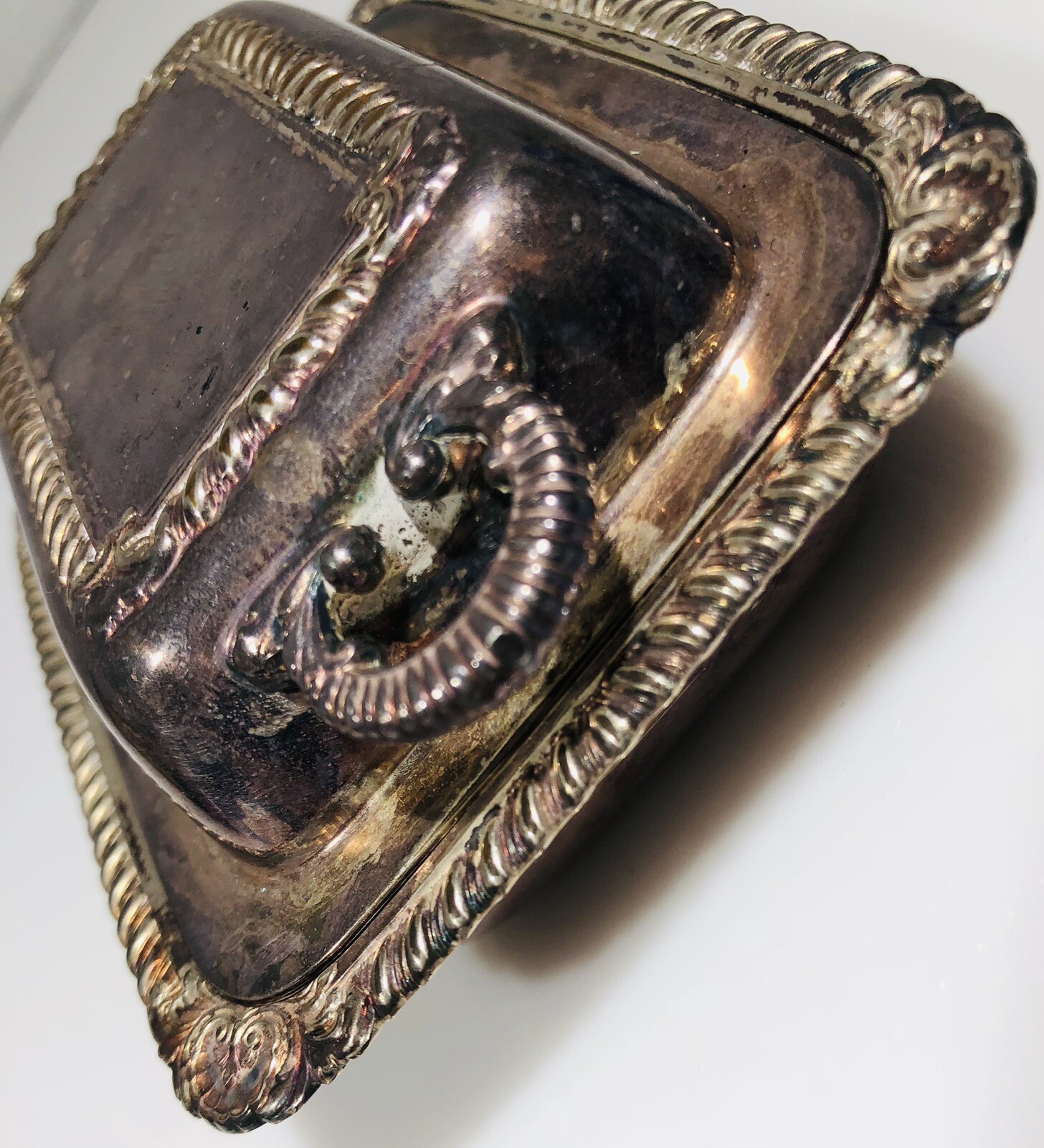 Vintage Silver Plated Rectangular Covered Trinket Box