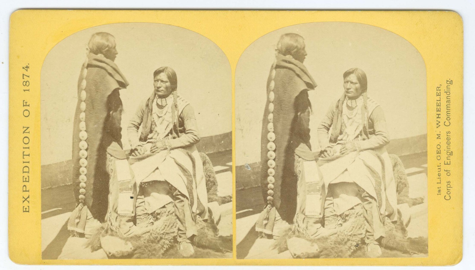 G1716~ NEW MEXICO– 1874 WHEELER SURVEY Ute Indian Braves Stereoview