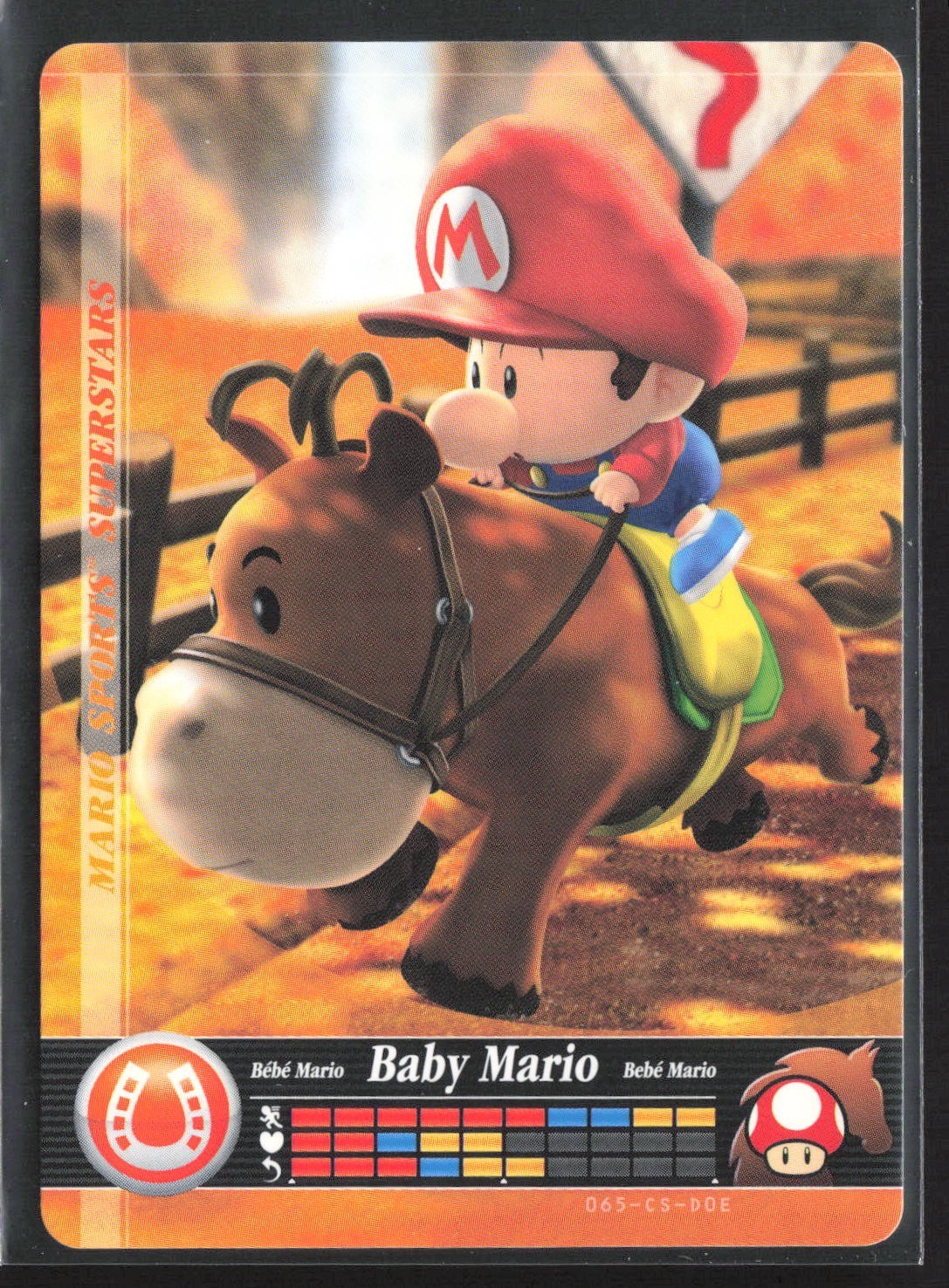 2017 Mario Sports Superstars Amiibo Card #65 BABY MARIO Horse Racing Nintendo NM