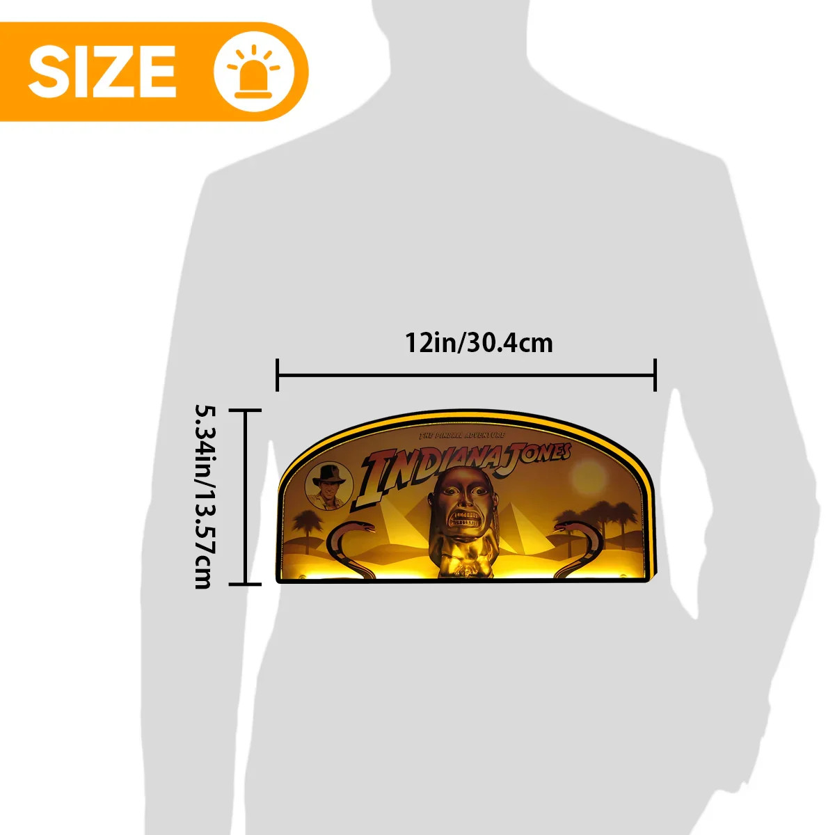 Indiana Jones Pinball Topper LED Sign 3D Printed Lightbox for Pinball Machine