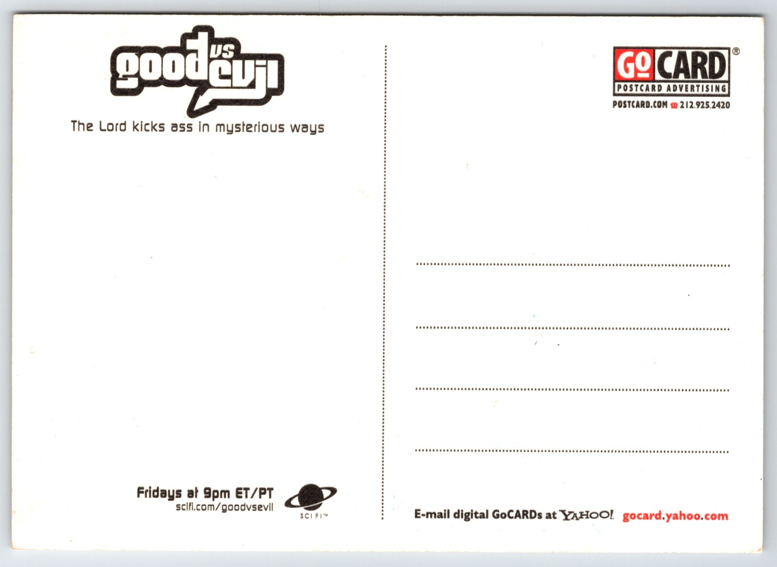 Postcard Good vs Evil Sci Fi Television Show Advertising Science Fiction