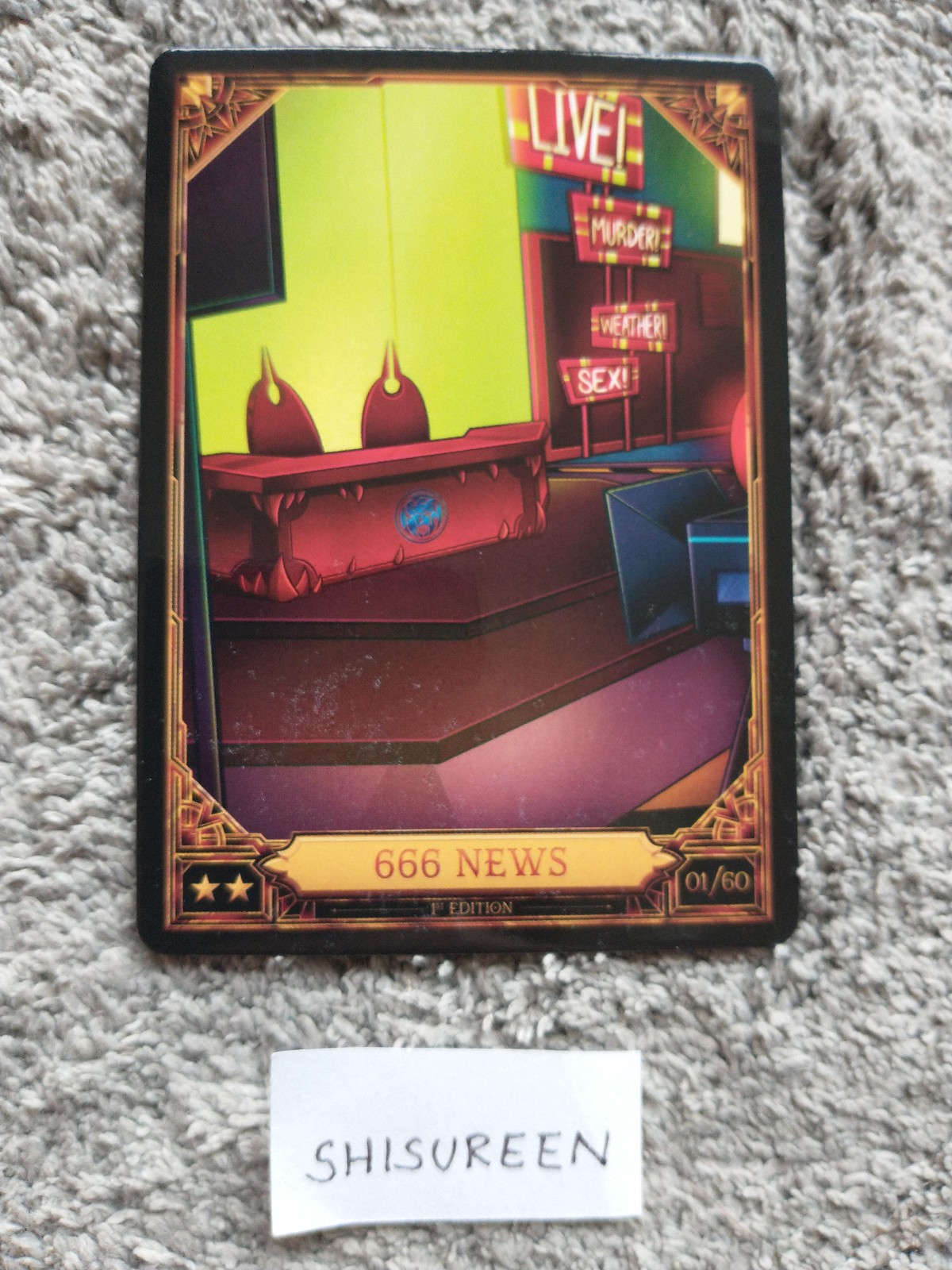666 News 01/60 Hazbin Hotel Season 2 Trading Card 1st edition