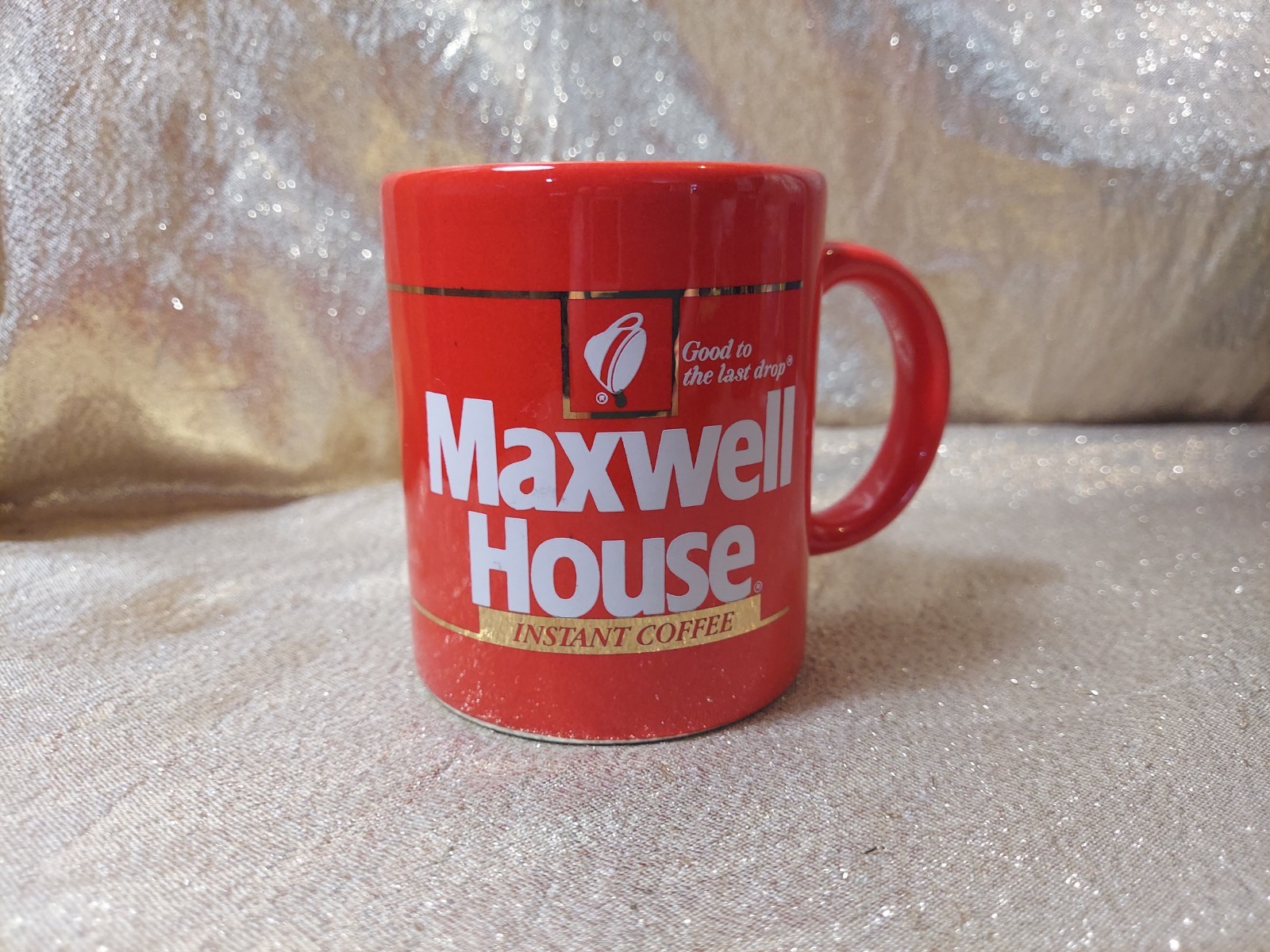 Vintage 1980’s Instant Maxwell House Coffee Cup Mug 8oz Red Made In Japan