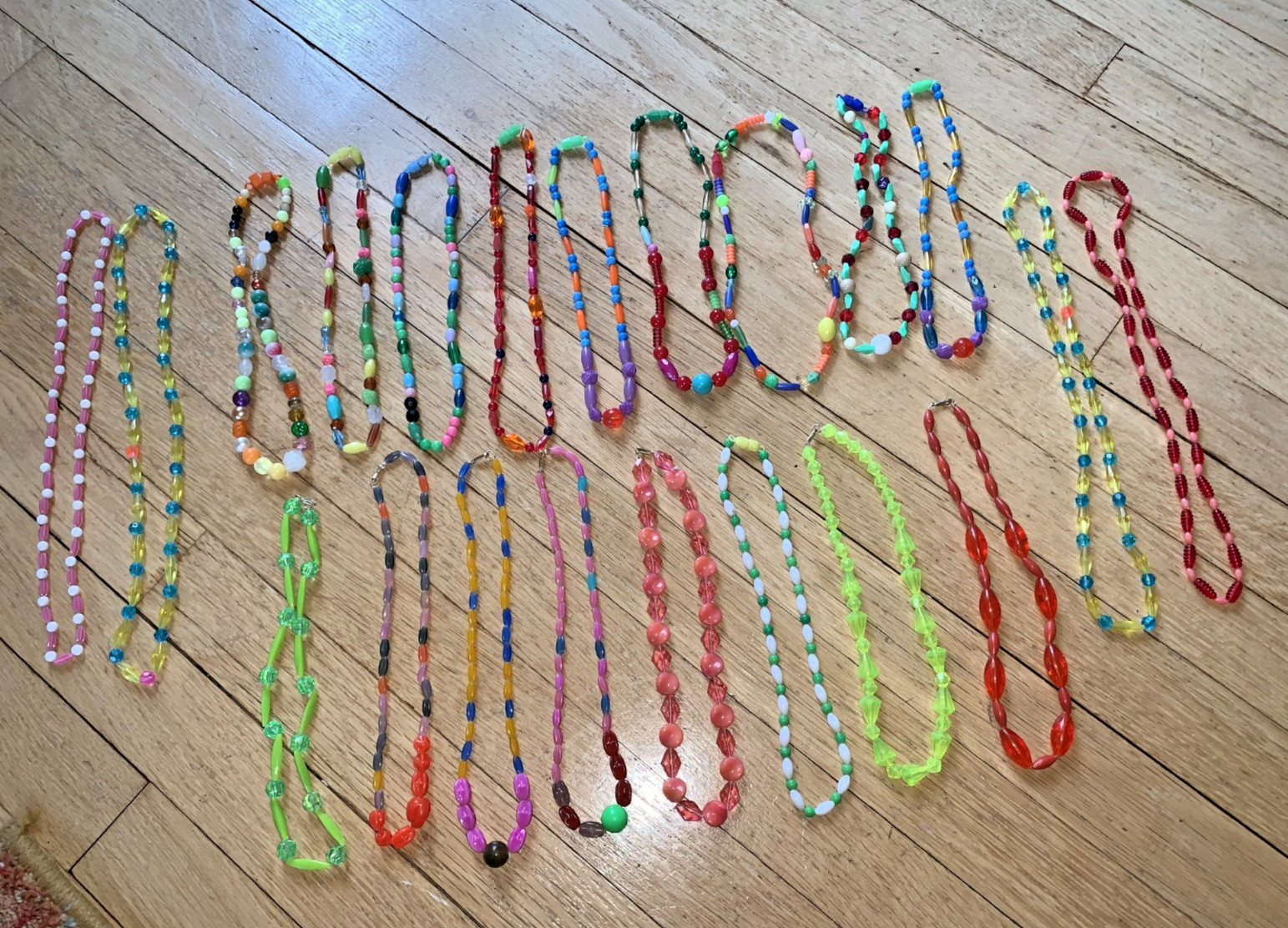 Lot of 21 Vintage 1970s Mardi Gras Stringed Bead Necklace Throws lot 3