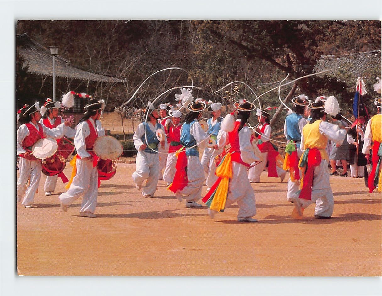 Postcard A farmers band South Korea