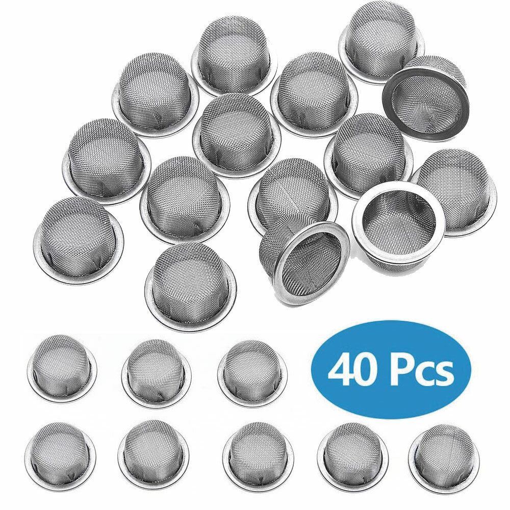 40PCS Tobacco Smoking Pipe Metal Filter Screen Steel Mesh Concave Bowl Style