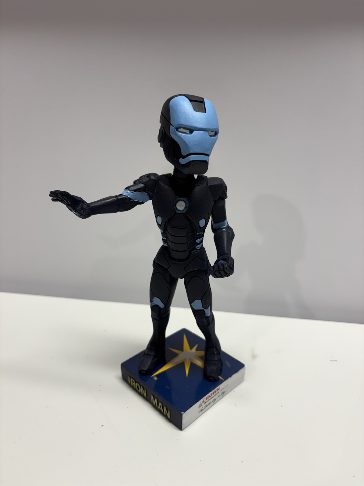 Marvel Iron Man Superheroes Bobblehead Figure Plastic Black Blue Collectible
