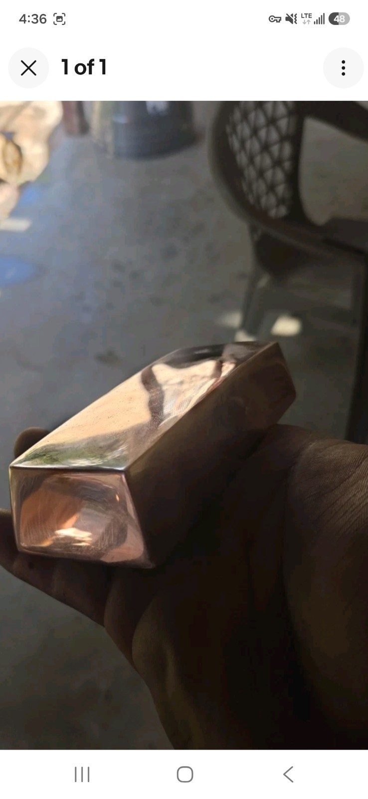 Solid Copper Bar 2lbs 11oz