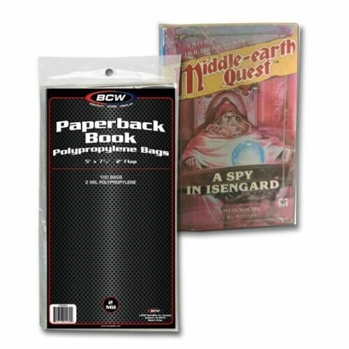 1 Pack of 100 BCW Brand Paperback Book Bags 5 x 7 3/8″