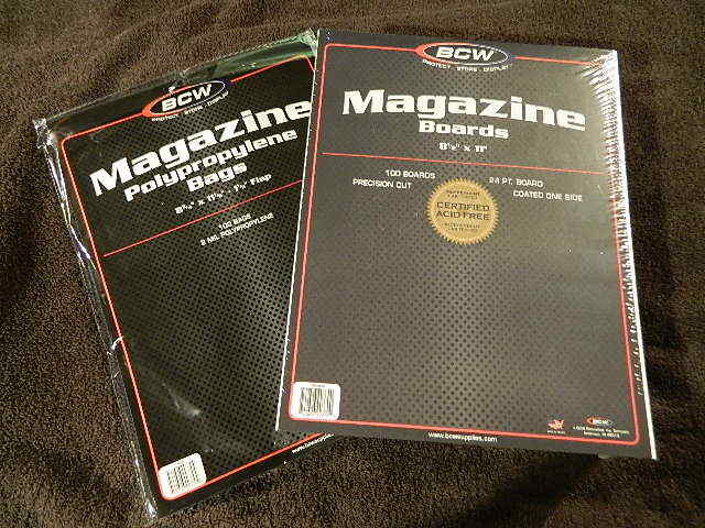 100 New BCW Magazine Bags And Boards – Acid Free – Archival Magazine Storage