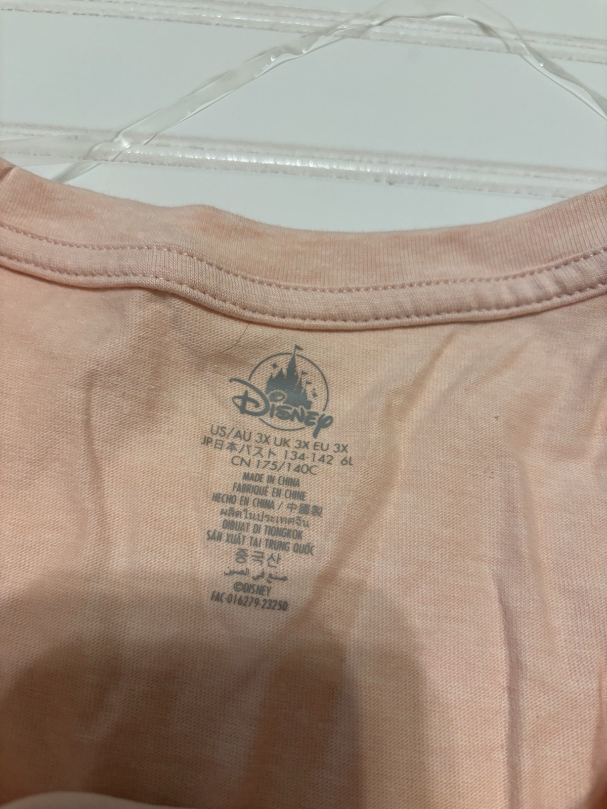Disney Parks Walt Disney World Blush Pink Top Plus Size 3X NWT