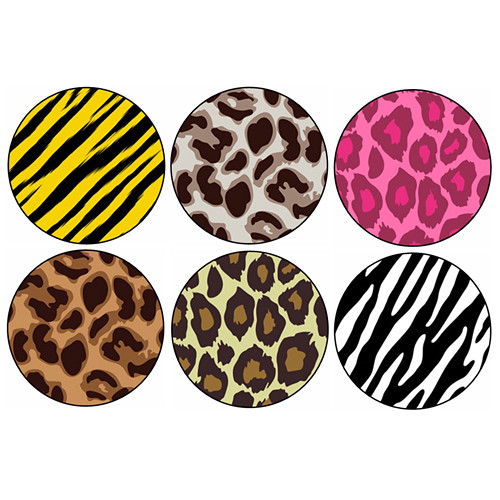 ANIMAL PRINT button set leopard tiger zebra cheetah pins badges punk emo cute