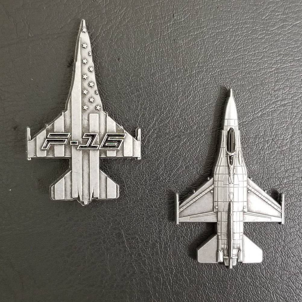 F-16 “Viper” Fighting Falcon Military Aircraft Shaped Challenge Coin