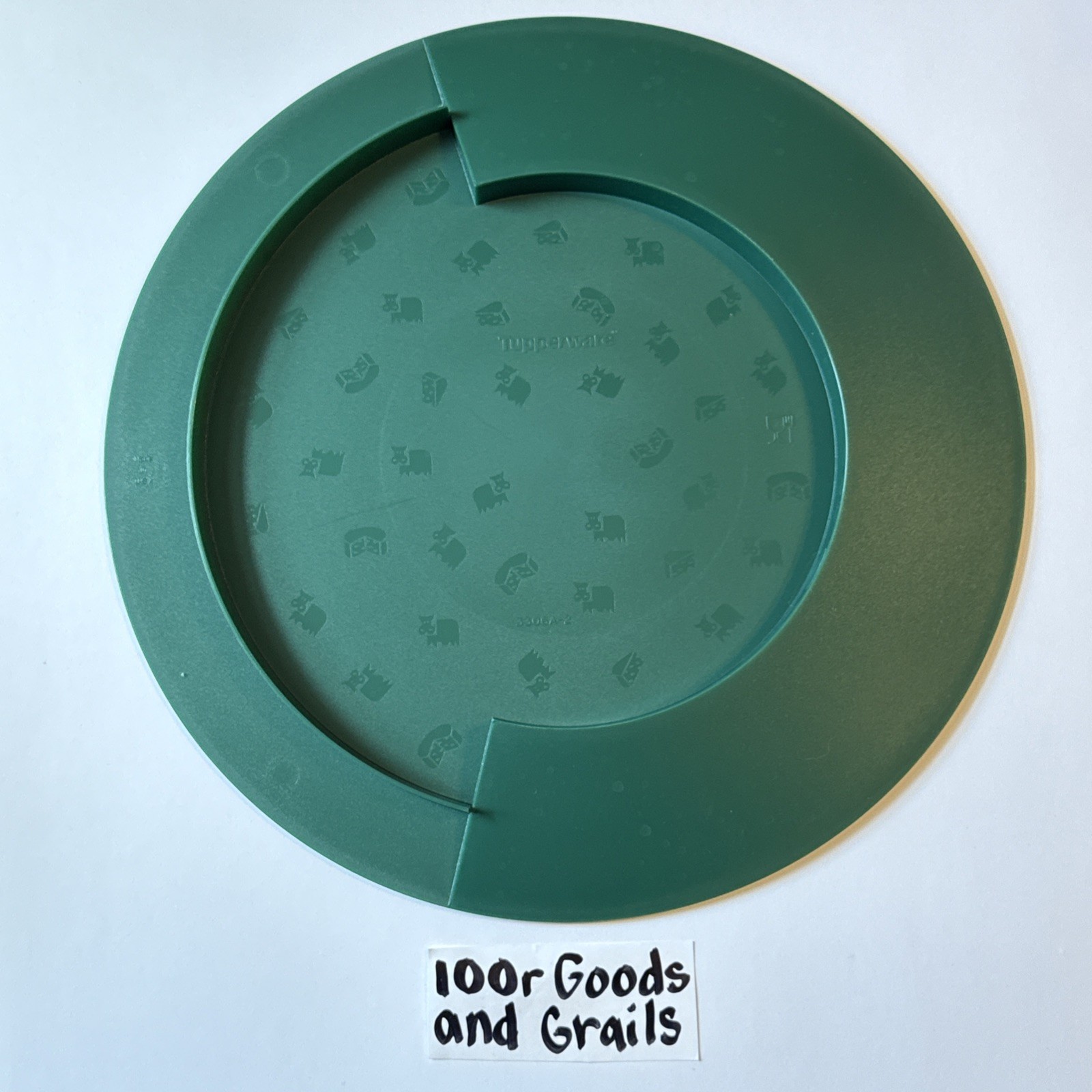 Vintage Tupperware Hunter Green Cheese & Cracker Serving Tray #3306 Round 12″