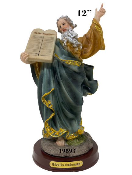 Moises Los Diez Mandamientos 12 Inch Statue Moses