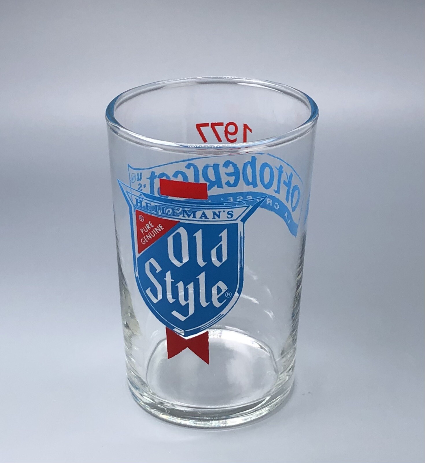 VTG BEER GLASS DISCOUNT / Old Style Lager Tavern Shell / Man Cave Barware Decor
