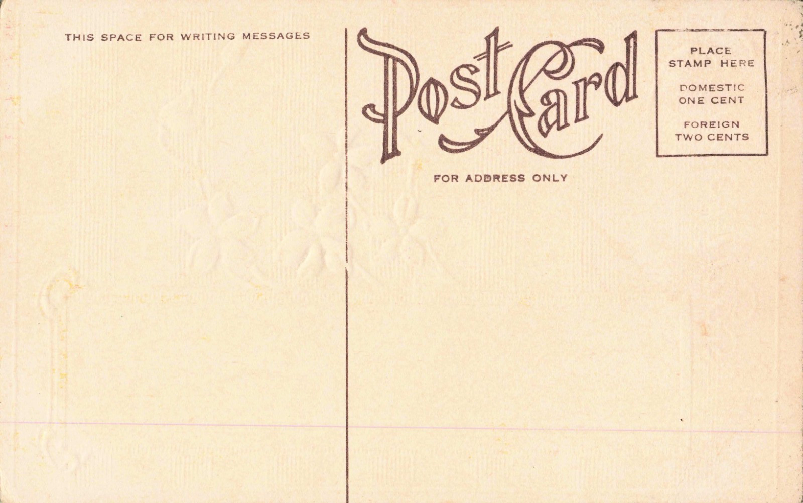 Embossed Greetings Postcard Divided Back (20h)