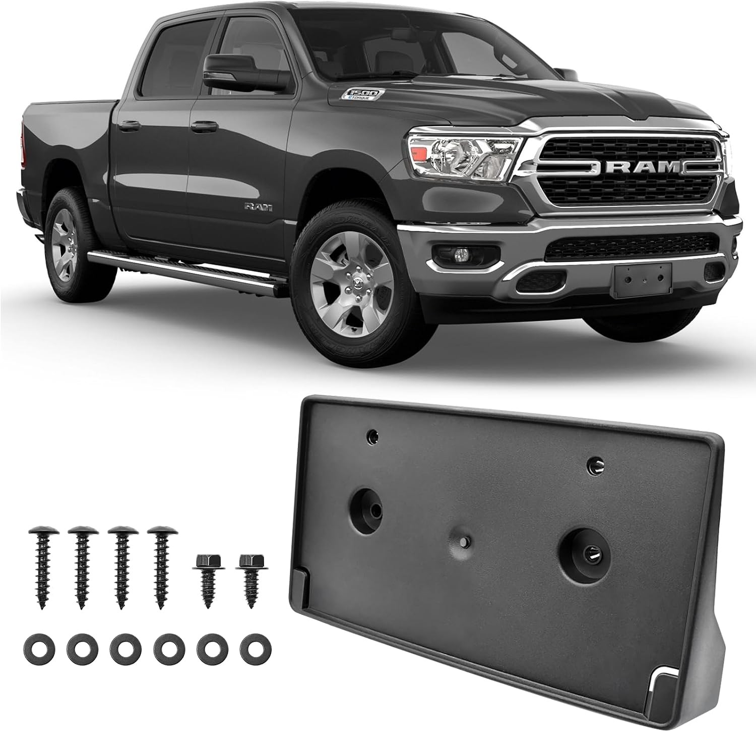 Front License Plate Frame for Ram 1500 DT 2019 2020 2021 2022 2023 2024 Licen…