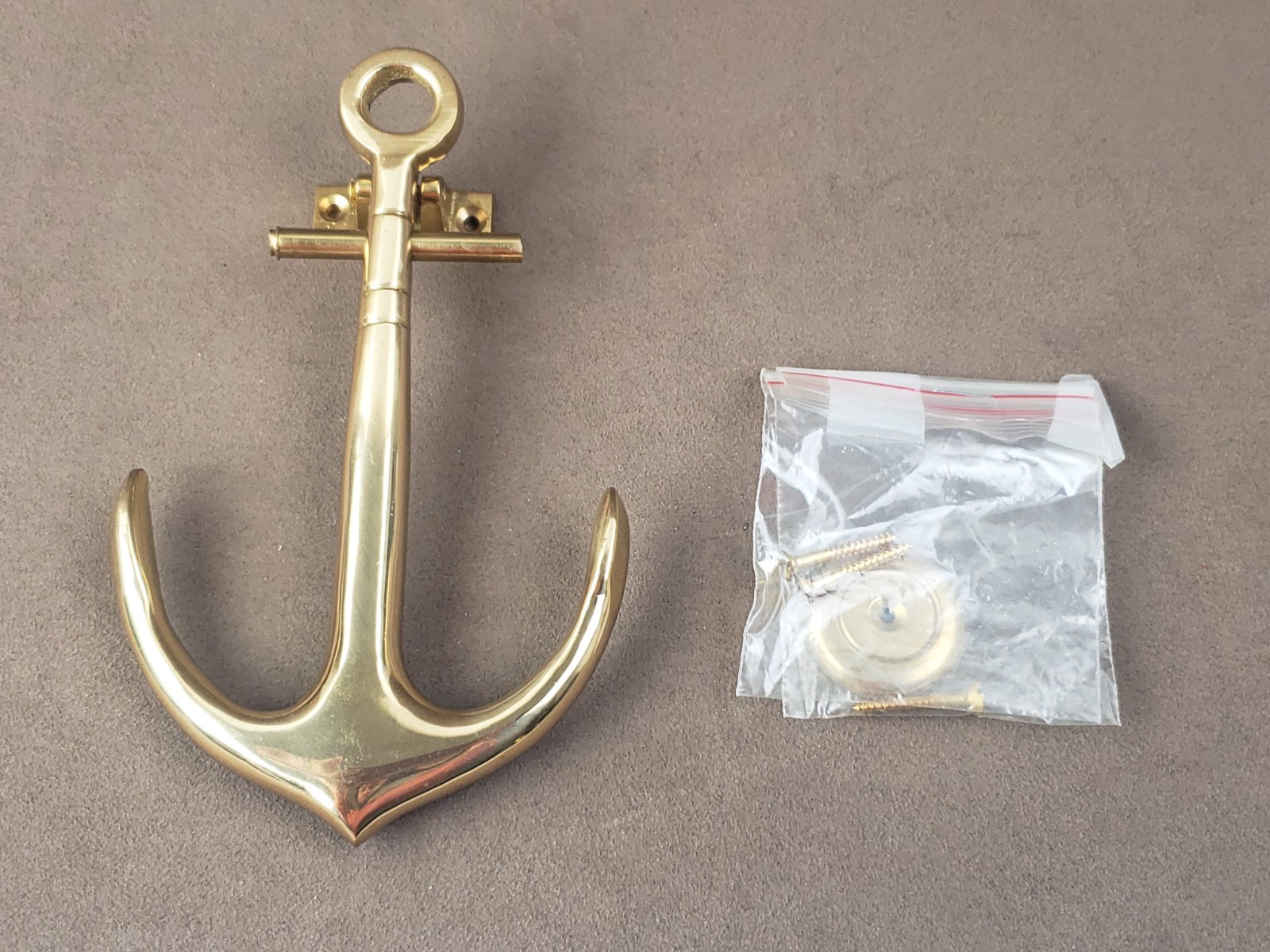 SOLID BRASS ANCHOR DOOR KNOCKER 6″