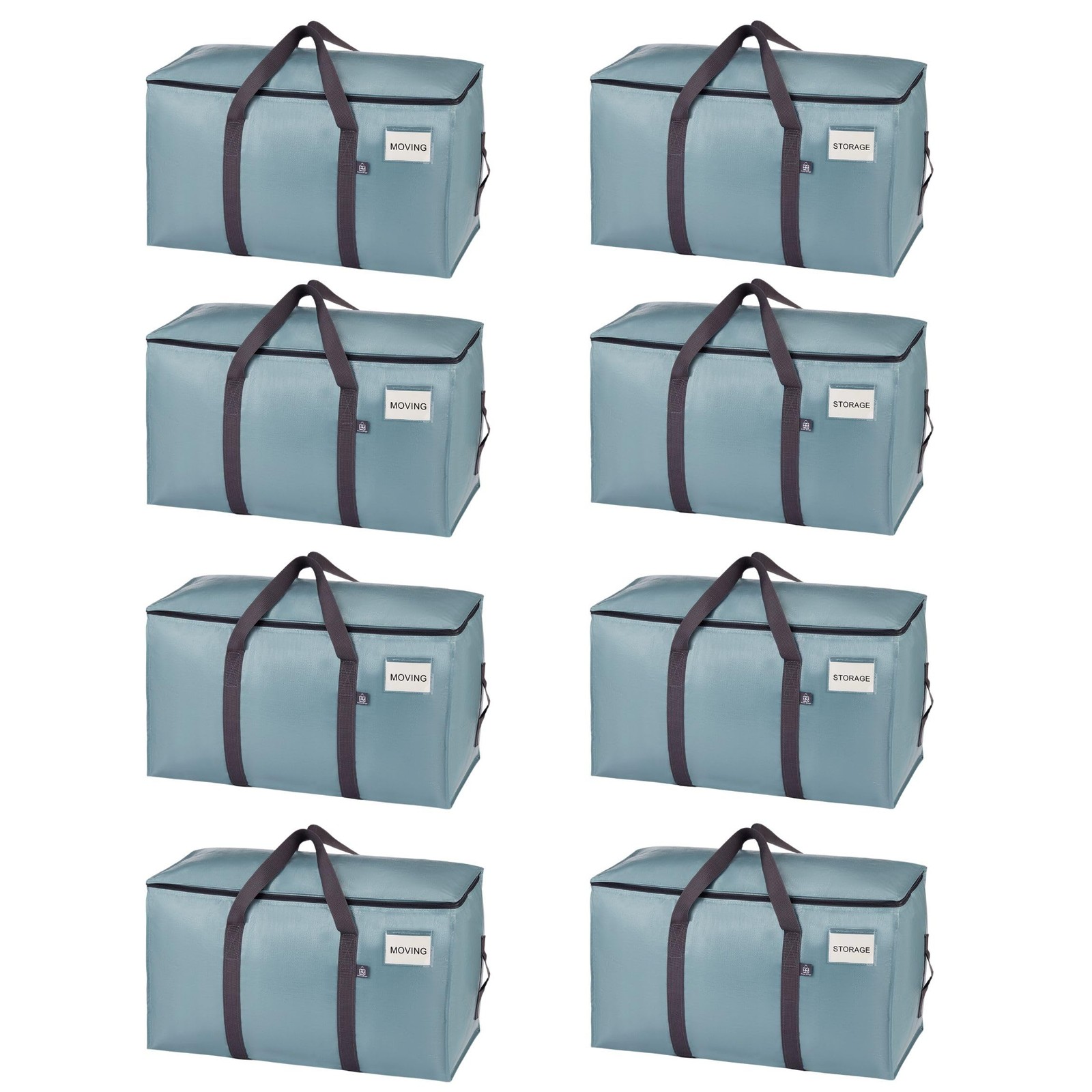 VENO 8 Pack Moving Bags Upgraded Heavy Duty Packing Storage Zipper Clothes Large