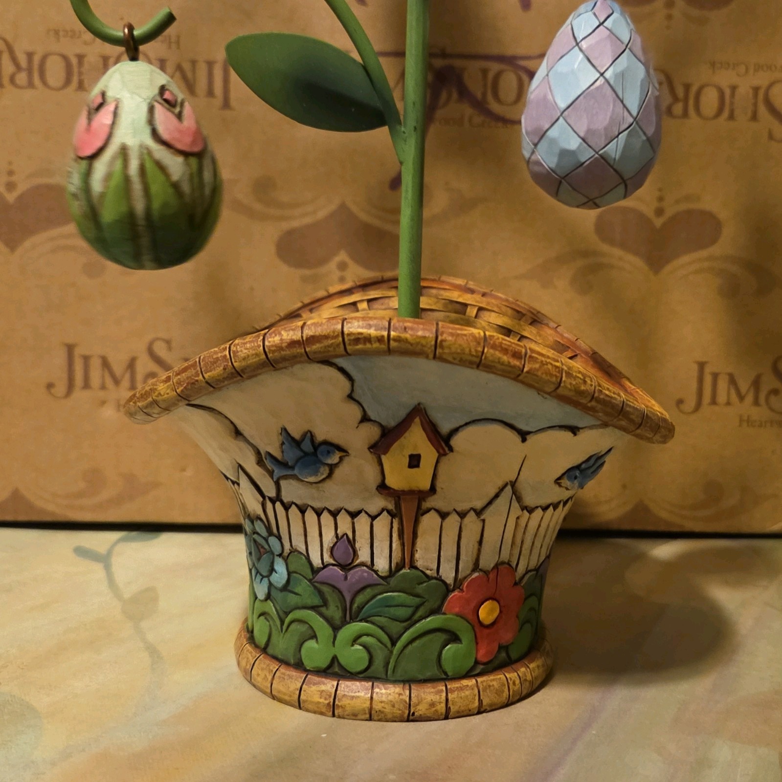 Jim Shore Spring Tree Figurine Easter Ornaments Tree + 8 Pieces 16.5″ in Box