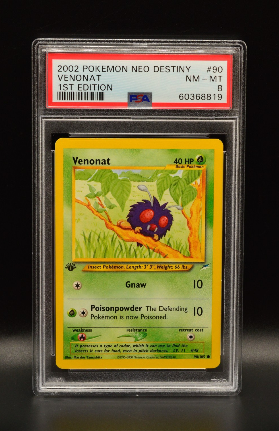 Venonat 1st Edition Neo Destiny 2002 Common 90/105 Pokemon Cards PSA 8 WOTC