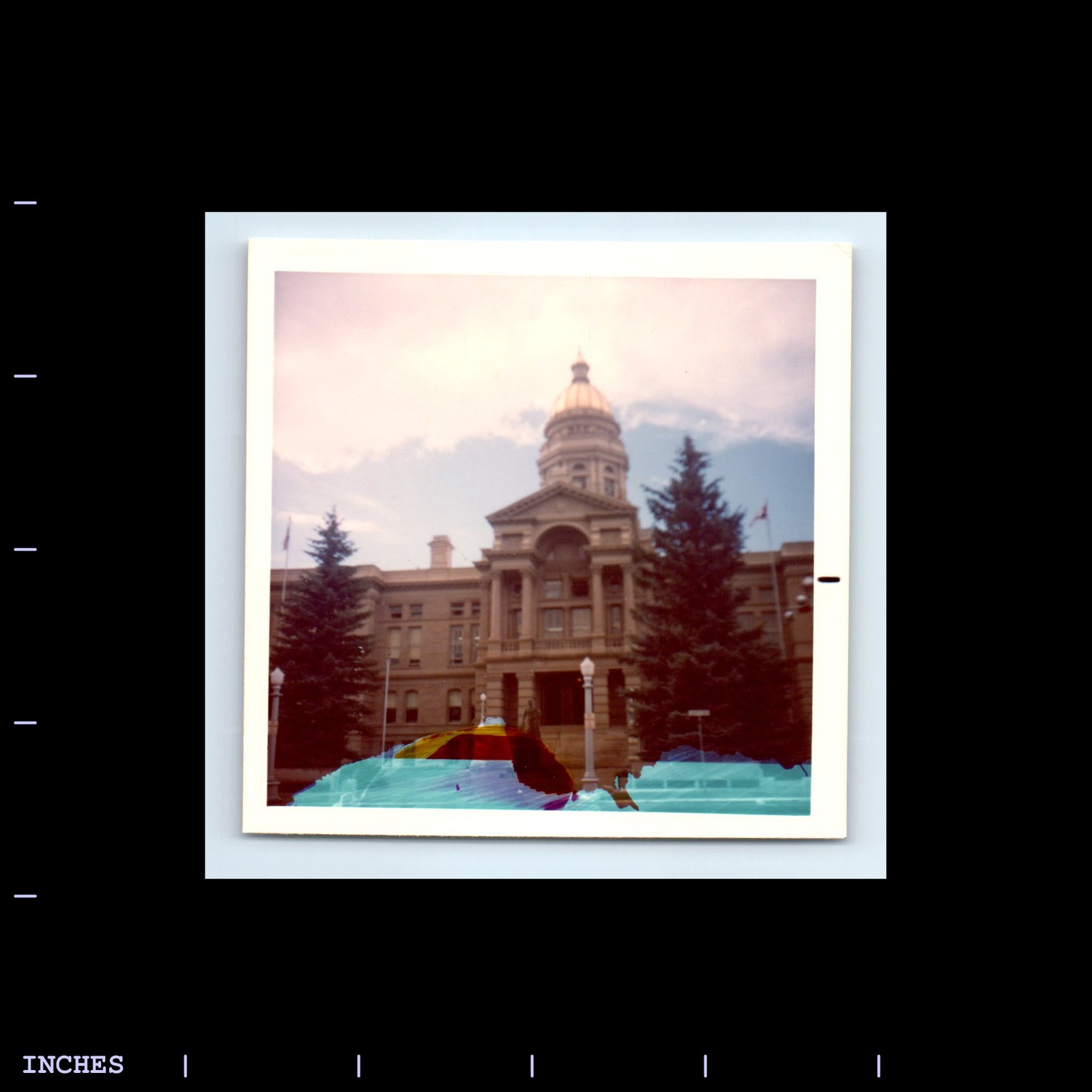 Square Color Photo STATE CAPITOL CHEYENNE WYOMING ABSTRACT EMULSION