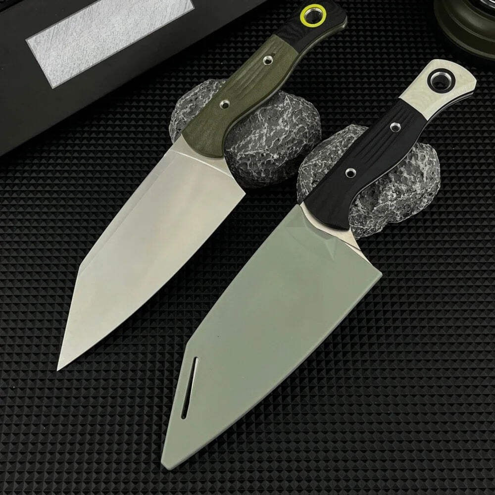 Station 4010BK Style Fixed Blade Kitchen Knife 6″ Clip Point D2 G10 Sheath