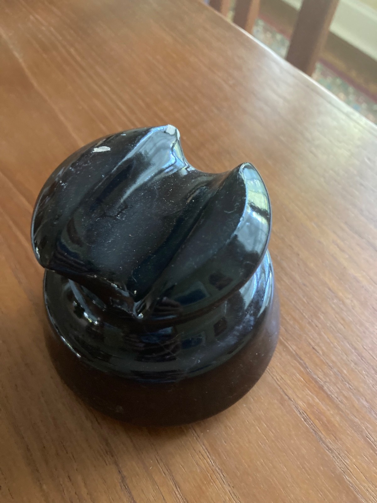 Vintage Large Brown Ceramic Electrical Pole Insulator Fred Locke–1898-1904