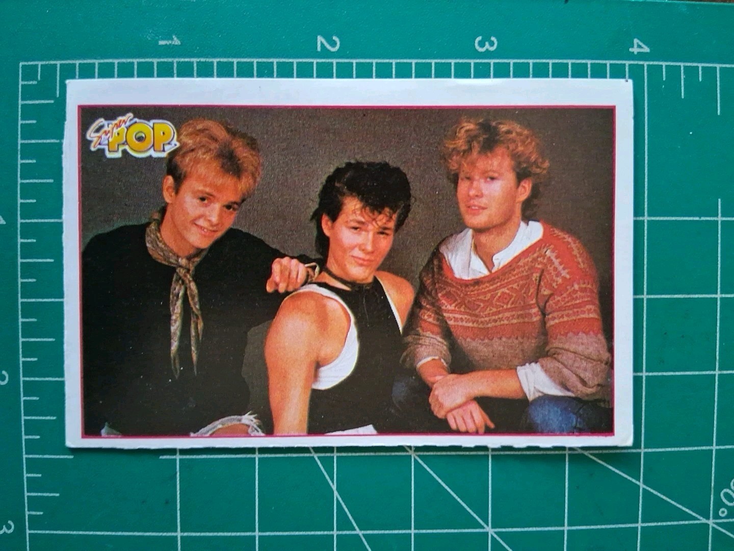 1986 Spanish Superpop El Alboom Music thin paper card #6 A HA A-HA GROUP BAND