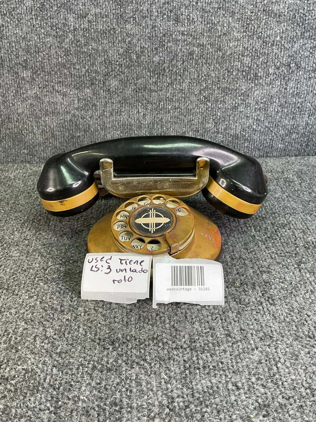 Antique Automatic Electric 1A Brass Dial Telephone Base Vintage Antique