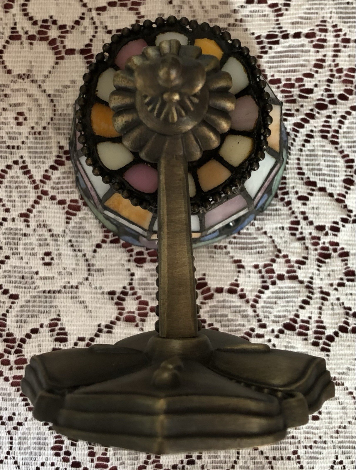 PartyLite HYDRANGEA Wall Sconce P9353 Tiffany Stained Glass Votive Tea Holder