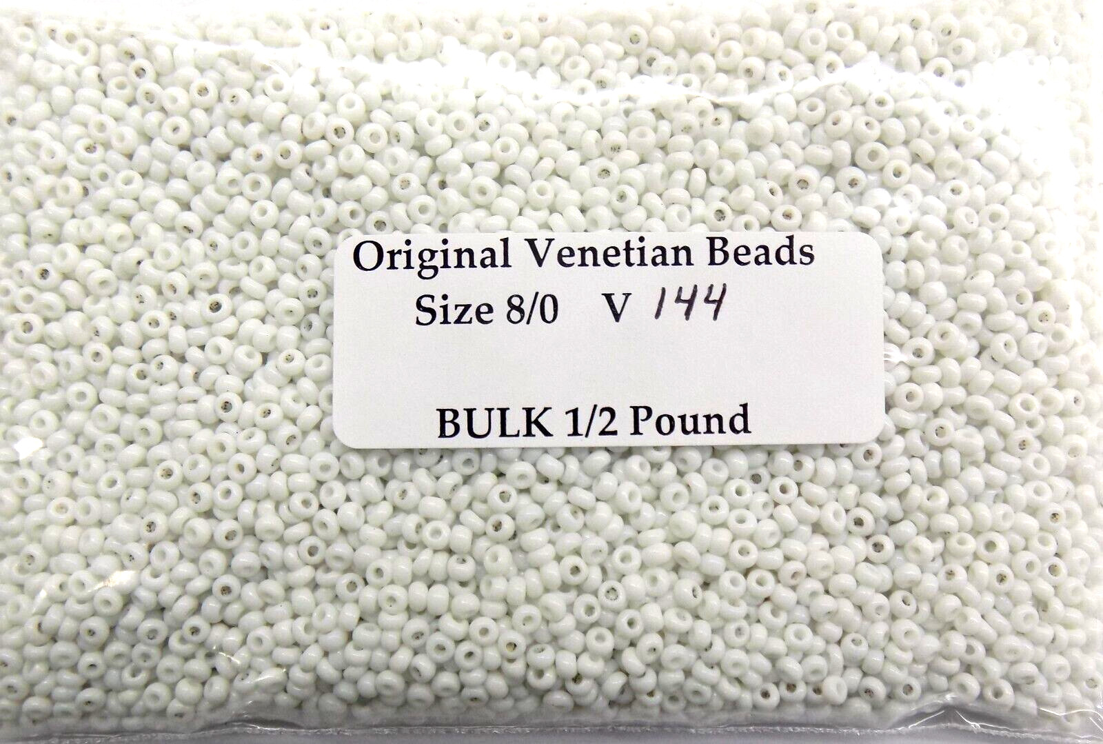1/2# Pound 8/0 OLD Porecelain White Original Venetian African Trade Beads V144