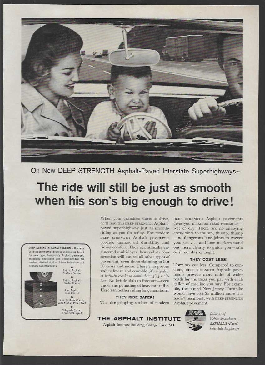 The Asphalt Institute & Public Service Electric & Gas New Jersey 1960 Vintage Ad