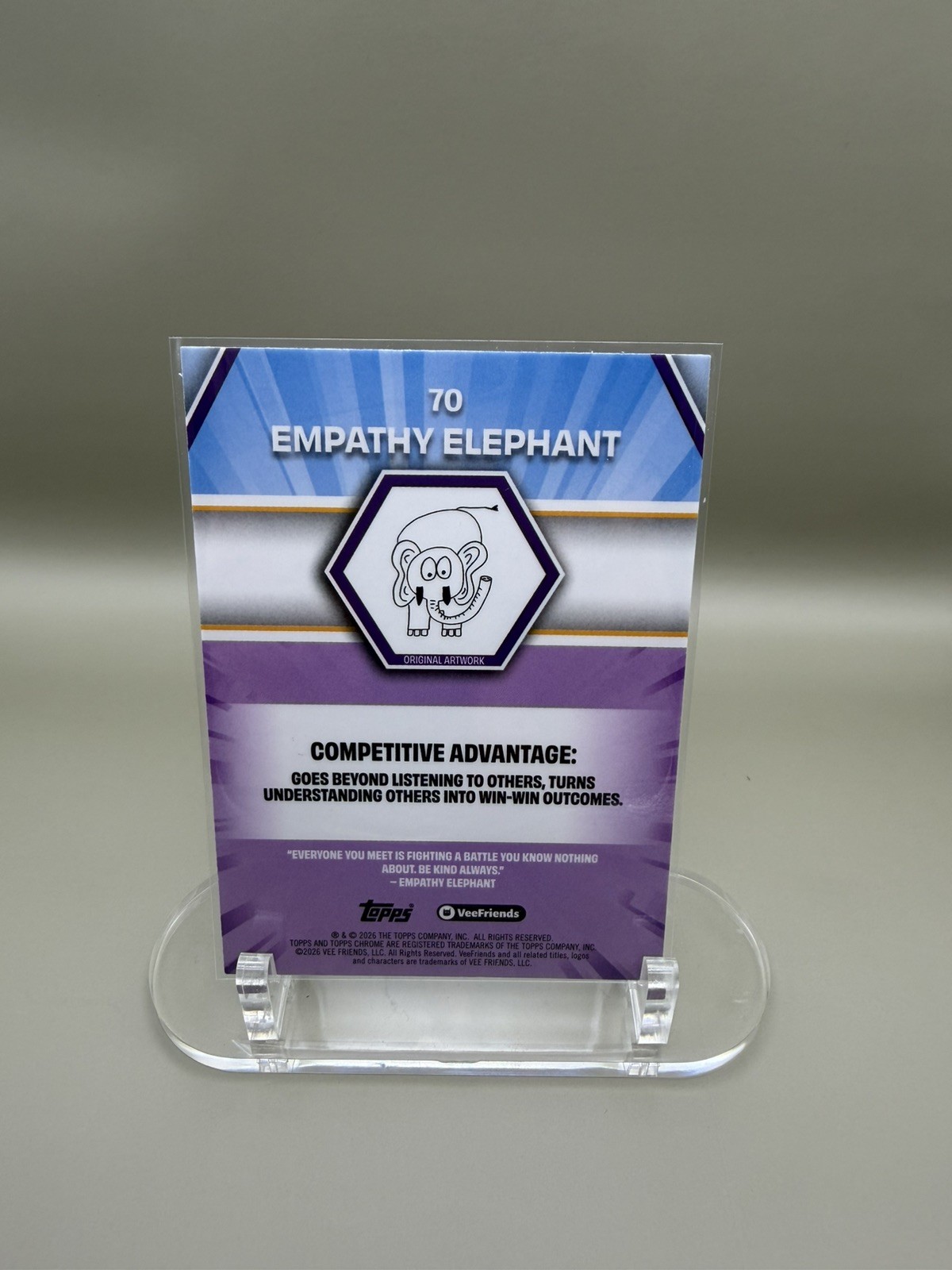 VeeFriends Topps Chrome 2026 “Empathy Elephant” Purple Refractor /250 #231