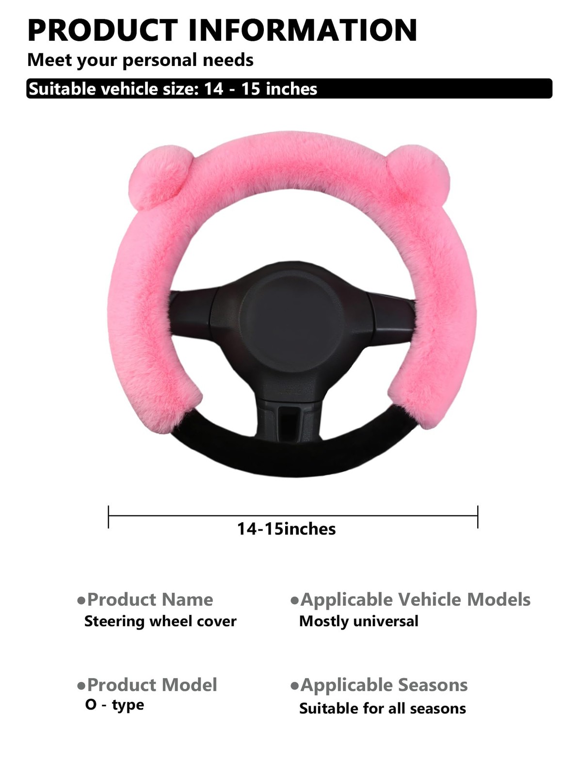 Universal Fluffy Steering Wheel Cover Fashion Cute Cartoon Shape Winter Car W…