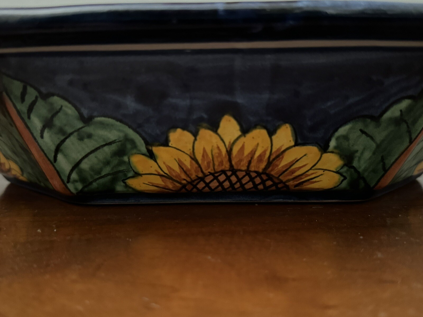 Vintage Talavera Pottery Mexico Art Oval Fruit Bowl Rich Colors 13” X 10”