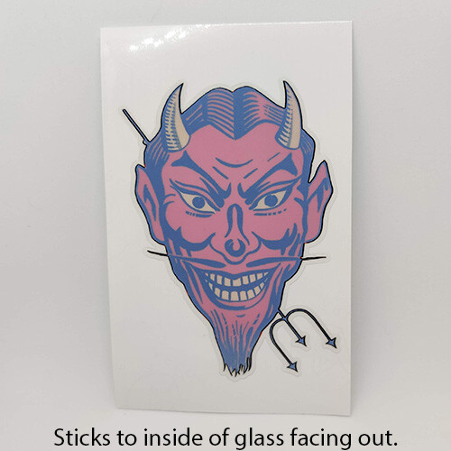 Retro Devil Sticker, INSIDE WINDOW / Glass, Hot Rod 1950’s Vintage Decal